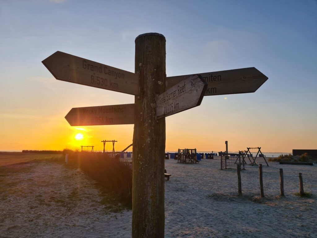 Wegweiser Strand